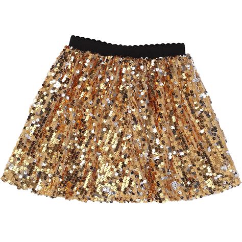 Flofallzique Girls Sequin Skirts Glitter Short Kids Sparkle Skirt