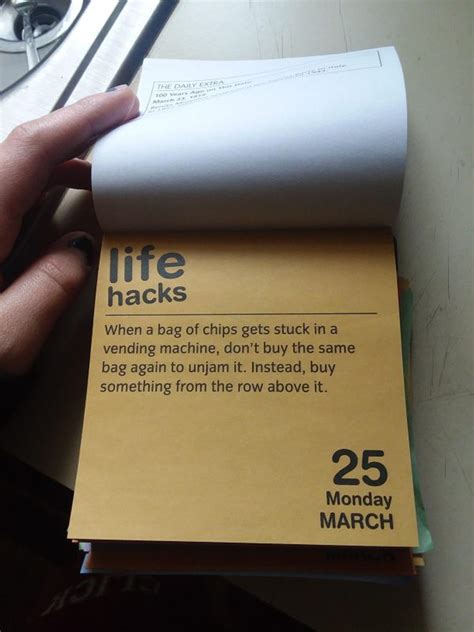 Life Hacks Calendar Products Dictionary