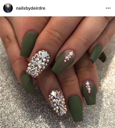 Maybe you would like to learn more about one of these? Matte army green nails | Green nails, Nail art