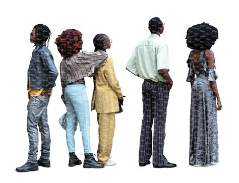 Cut Out Group Of Cool Black People Standing Casually Vishopper