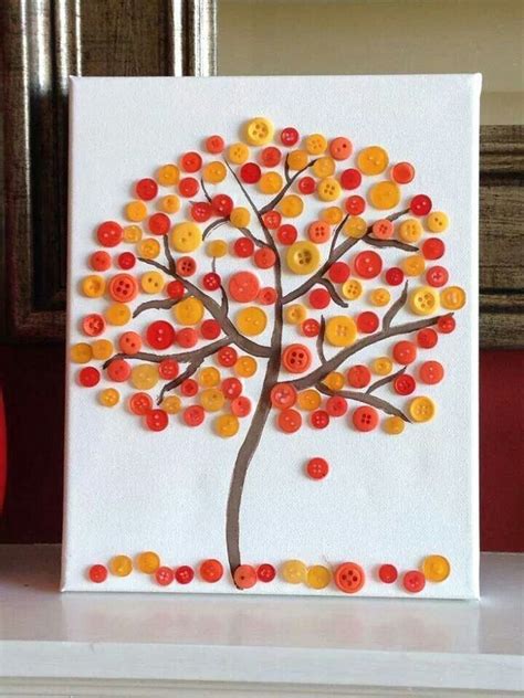 Button Tree Button Crafts Fall Arts And Crafts Button Tree Art