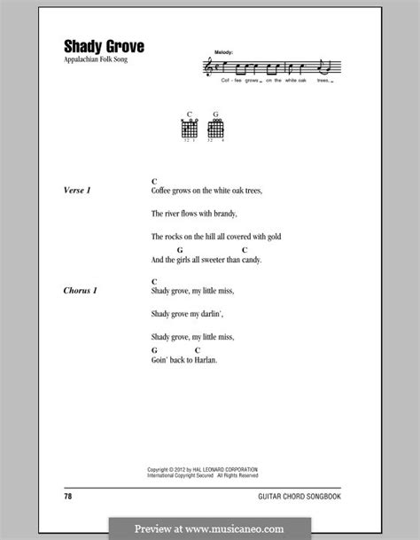 Shady Grove By Folklore Sheet Music On Musicaneo