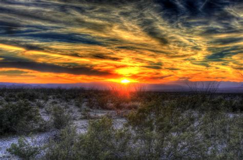 Bright Sunset Colors At Big Bend National Park Texas Image Free