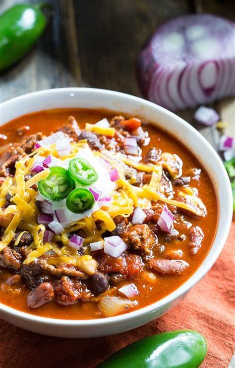 Cue the chips to scoop up this hearty and spicy beef chili with kidney and pinto beans. The 12 Best Chili Recipes Ever | Delicious chili recipe ...