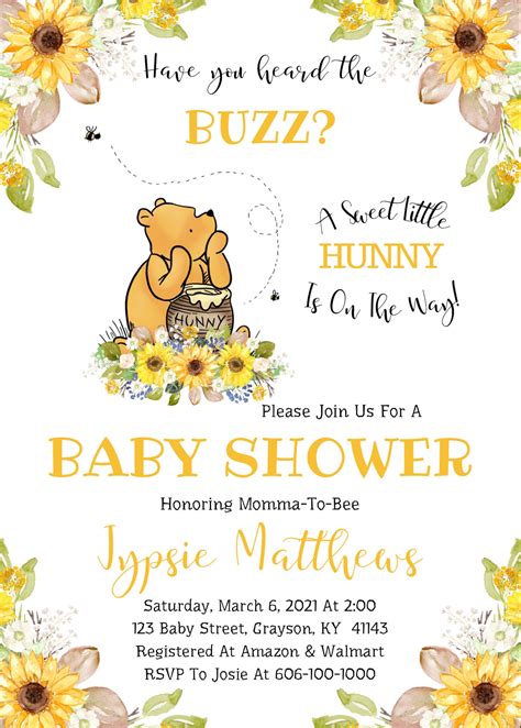 Classic Winnie The Pooh Baby Shower Invitation Have You Heard Etsy