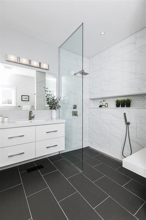 Bathroom Ideas With Black Floor Tiles Cabinet Idea