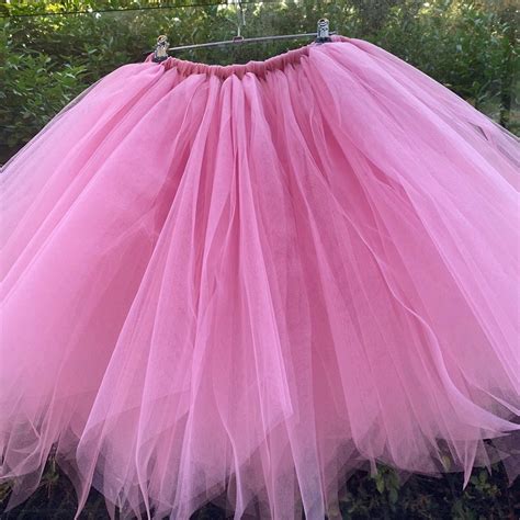 Ladies Dusky Pink Tulle Skirt Formal Full Pink Tutu Skirt Etsy Uk