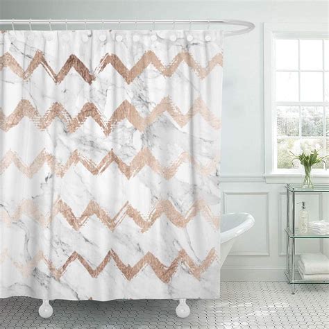 Suttom Modern Faux Rose Gold Chevron Marble Brushstrokes Pattern