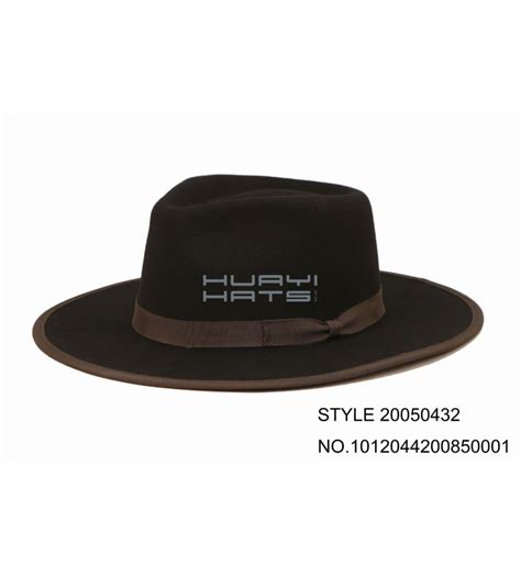 Teardrop Fedora Black Wide Brim Mens Dress Hat Huayi Hats
