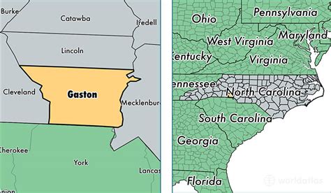 Gaston County North Carolina Map Of Gaston County Nc Where Is