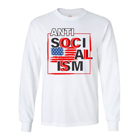 Anti Socialism Long Sleeve T Shirt American Flag Capitalism Freedom Patriotic Ebay
