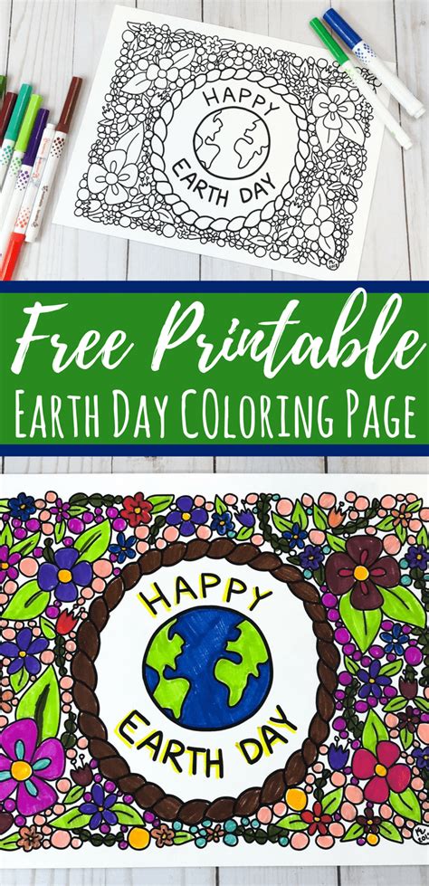 It will allow them to examine the planet earth and contemplate what lies beyond it. Earth Day Coloring Page for Kids or Adults: Free Printable ...