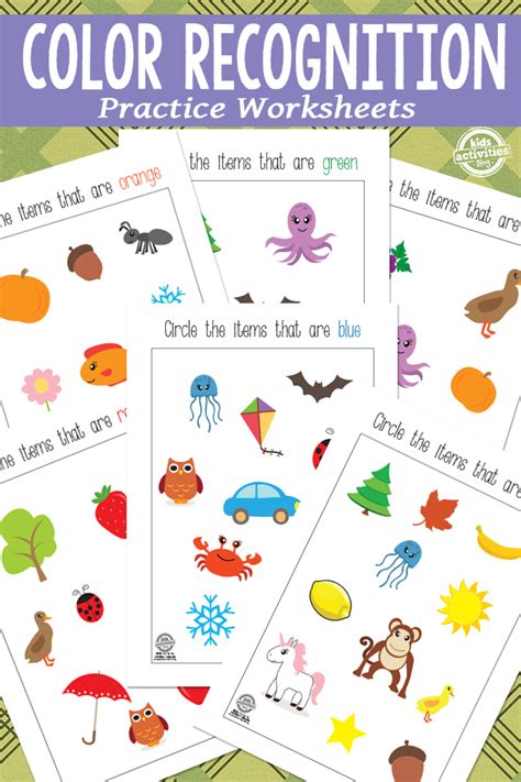 In others, kids match the colors with their names. Color Recognition Printables