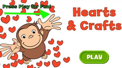 When the music stops, the children have to jump onto a heart. Curious George Hearts and Crafts / Valentine's Day / PBS ...