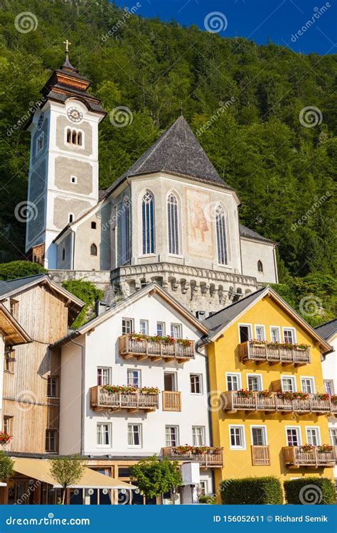 Hallstatt Mountain Village In Austrian Alps Austria Stock Image
