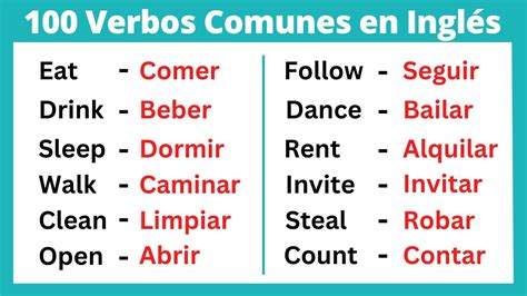 Los 100 Verbos Más Comunes En Inglés Youtube