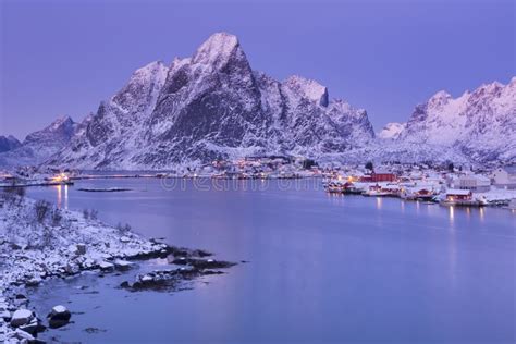 Reine On The Lofoten Islands In Northern Norway In Winter Stock Image