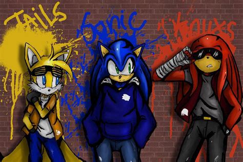 Gangster Sonic Tails And Knuckles By Tailsthefox41 On Deviantart