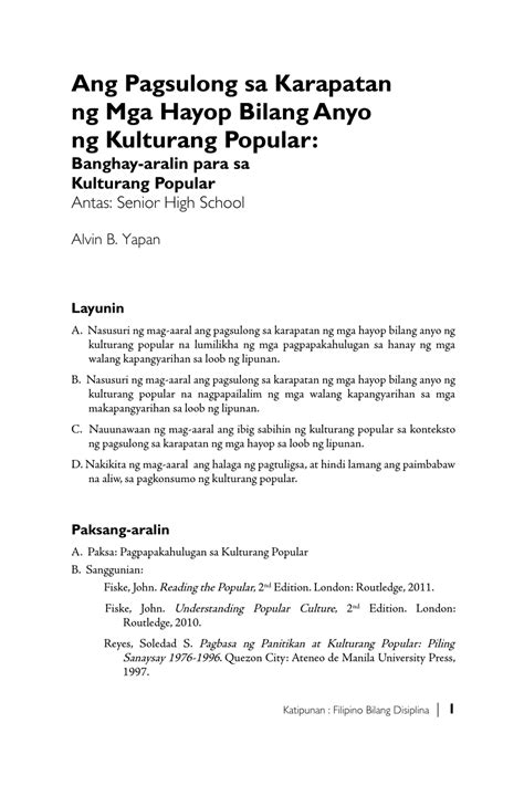 PDF Ang Pagsulong Sa Karapatan Ng Mga Hayop Bilang Anyo Ng Kulturang