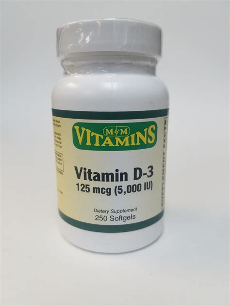 Find deals on products in nutrition on amazon. M&M Vitamins Brand, VITAMIN D-3 5000 IU 250 SGEL - M and M ...