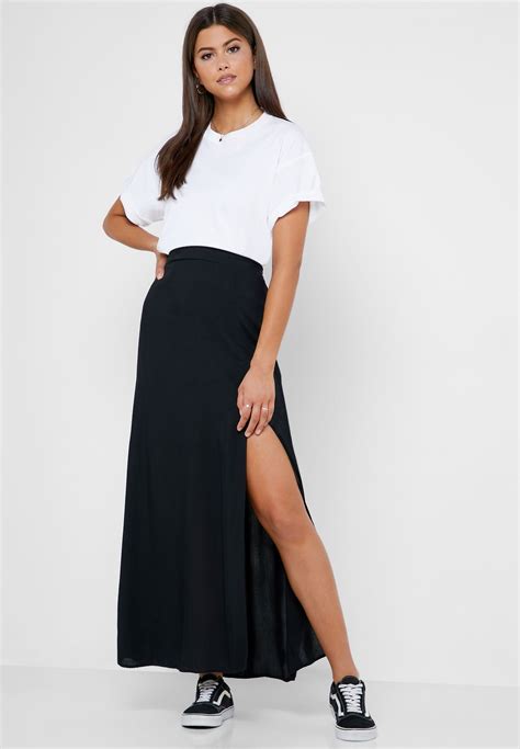 Buy New Look Black Side Split Maxi Skirt For Women In Mena Worldwide