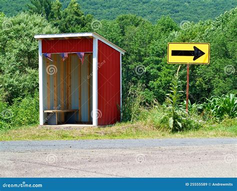 Rural School Bus Stop Shelter Royalty Free Stock Images Image 25555589
