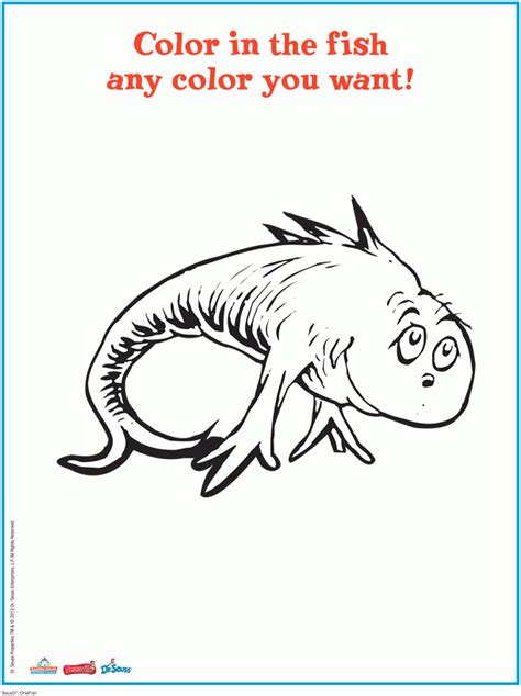 Don't you think it would make an excellent activity on dr. One Fish From Dr. Suess - Coloring Home