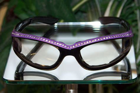 Purchase Motorcycle Transition Lens Sunglasses With Rhinestone Black And Purple Frame In