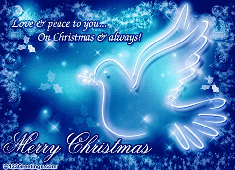 Love And Peace On Christmas Free Spirit Of Christmas Ecards 123