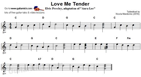 The way these parts are arranged constitutes the song's structure. Love Me Tender - easy guitar sheet music | Easy guitar, Guitar, Sheet music