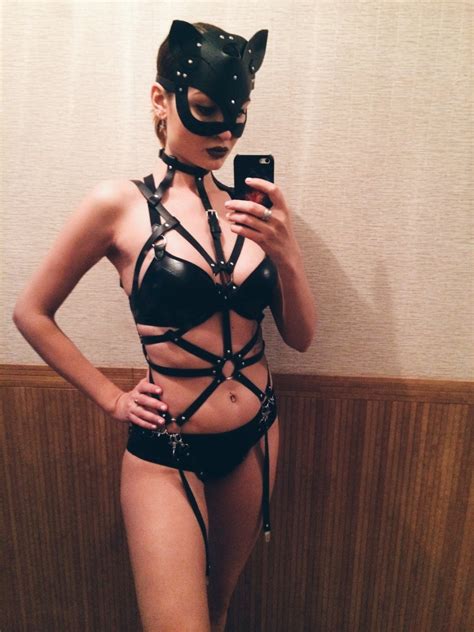 Leather Harness Woman And Mask Body Harness Handmade Free Nude Porn