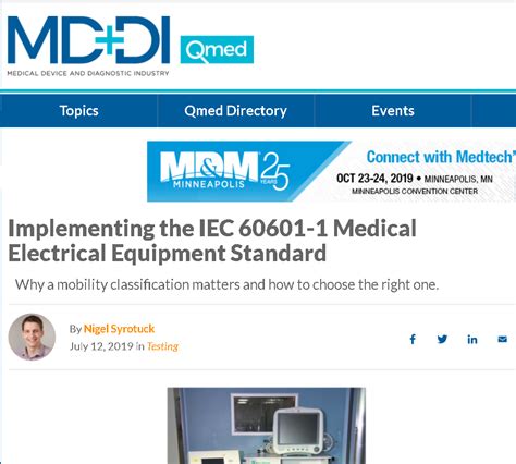Implementing Iec 60601 1 Mobility Medical Electrical Equipment Standard
