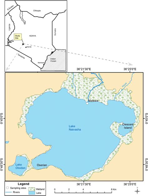 Map Of Lake Naivasha Showing The Sampling Point Download Scientific