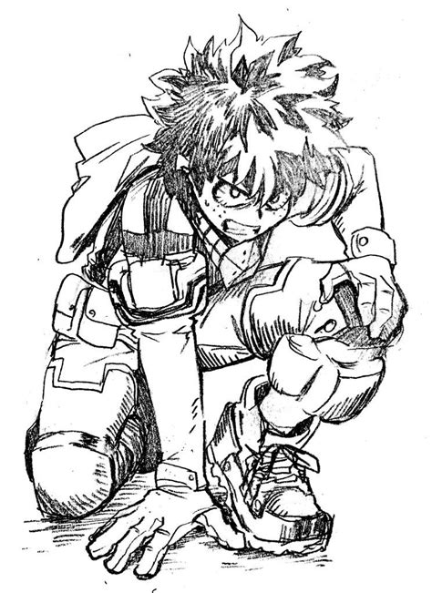 Midoriya Izuku Sketches Anime Sketch Hero