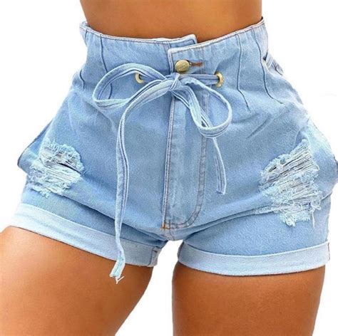 Shorts Jeans Feminino Qualidade Premium Cintura Alta Top Mercado Livre