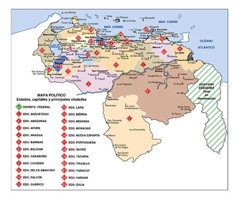 Venezuela Linda Mapa Politico De Venezuela