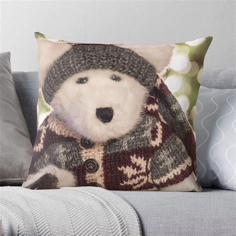 Polar Bear Pillow Cover Winter Seasonal Throw Pillow Stuffed Etsy