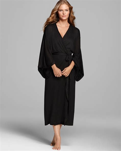 Eberjey Collette Long Kimono Robe In Black Lyst