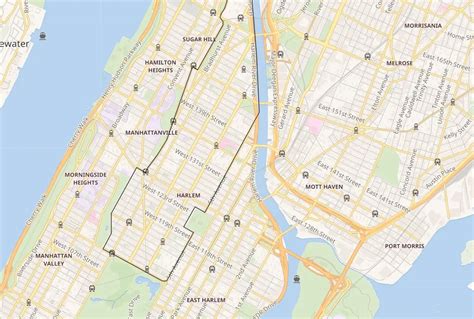 Harlem Neighborhood Map Nyc 