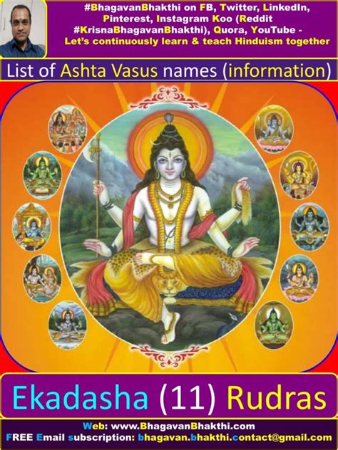 Ashta Vasus Names Information Significance Importance Purushottam