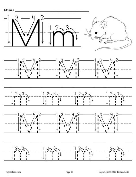 Printable Letter M Tracing Worksheets For Preschool 12751650