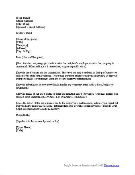 Employee termination letter for probationary employee. Free Termination Letter Template | Sample Letter of Termination - employment termination letter ...