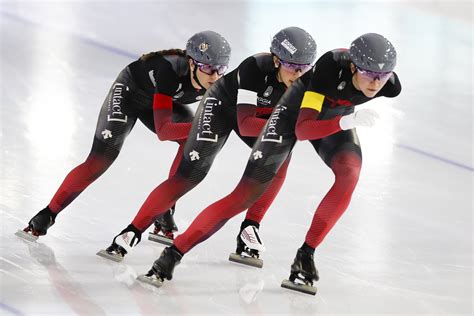 Team Canada On The Podium Again In Long Track Speed Skating Team