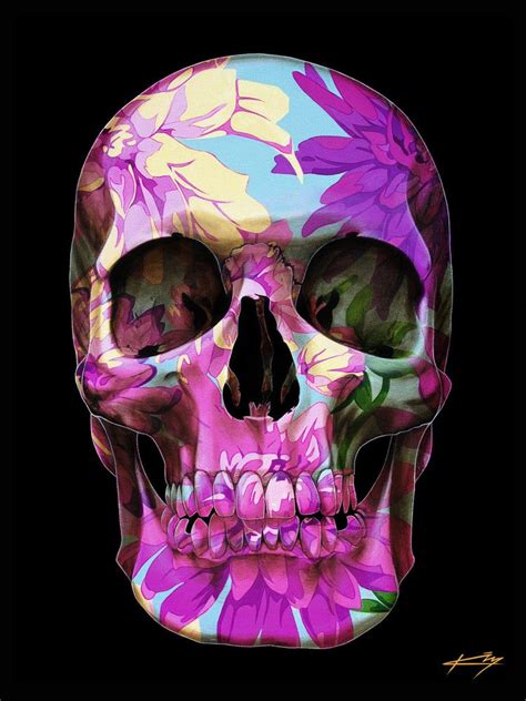 The Purple One Skull Artwork Skull Wallpaper Skull Painting
