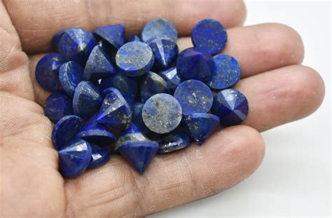 Natural Lapis Lazuli Faceted Cone Shape Gemstone 10 Mmlapis Etsy