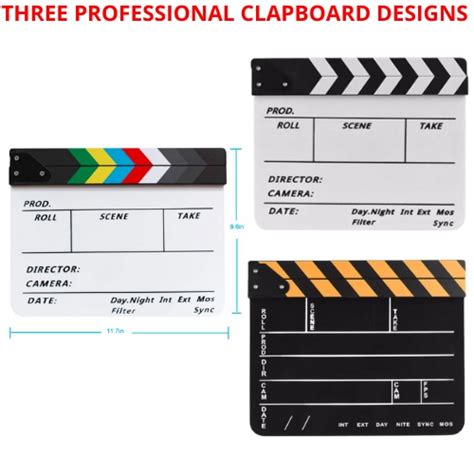 Ready Stock Dry Erase Acrylic Director Film Clapboard Movie Tv Cut