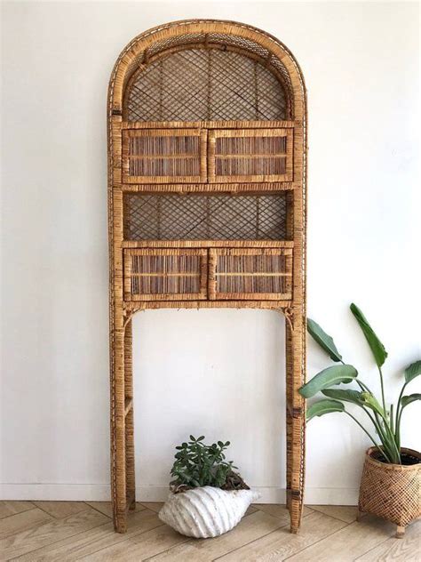 Westelm.com has been visited by 100k+ users in the past month Rattan Wicker Shelving - 70's Boho Dome Top Standing Shelf ...