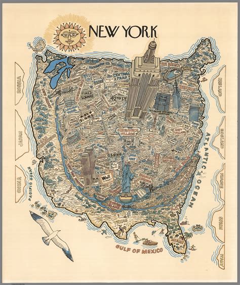 New York As The Center Of The World From 1970 Birds Eye View