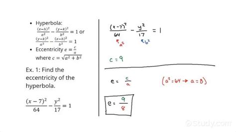 How To Find The Eccentricity Of A Hyperbola Precalculus