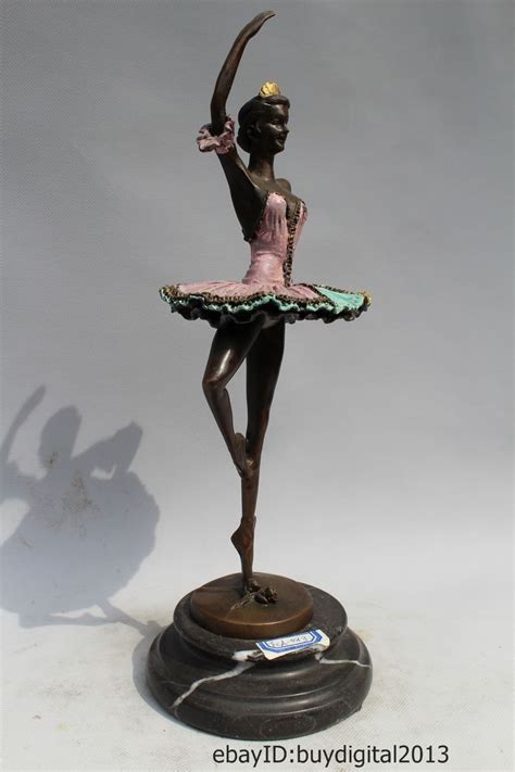 14western Art Sculpture Bronze Marble Bell Women Ballet Dancing Girl